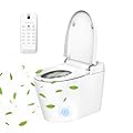 wOod-it Smart Toilet with Automatic Open/Close Lid and Built-in Bidet Seat, Heated Seat, Foot Sensor, Digital Display, Remote Control, LED Nightlight