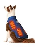 ORORO Heated Dog Vest with Battery, Reflective Strips, Adjustable Padded Dog Vest with 4 Heating Zones (Blue, S)