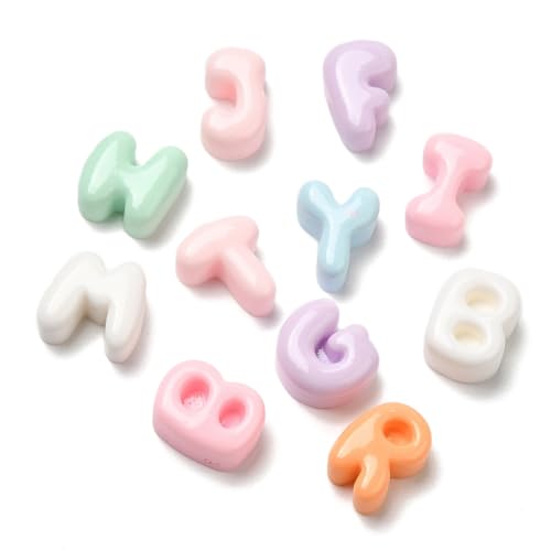 DanLingJewelry 200Pcs Mixed Styles Letter Cabochon Opaque Resin Alphabet Flatback Charms for DIY Craft Scrapbooking Jewelry Making