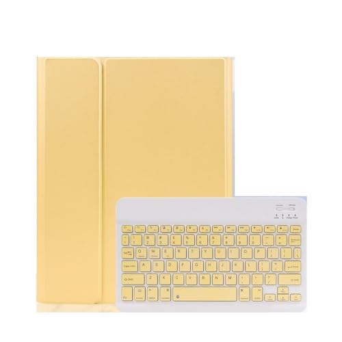 Kit de teclado y ratón con funda para iPad Air 11 2025 y modelos de 10.9 pulgadas en color amarillo