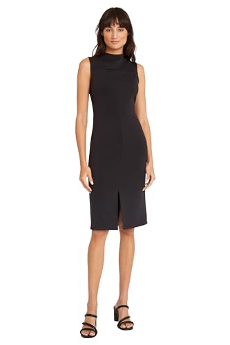Sophisticated High Neck Sleeveless Seam Details and Slit | Womens Dresses