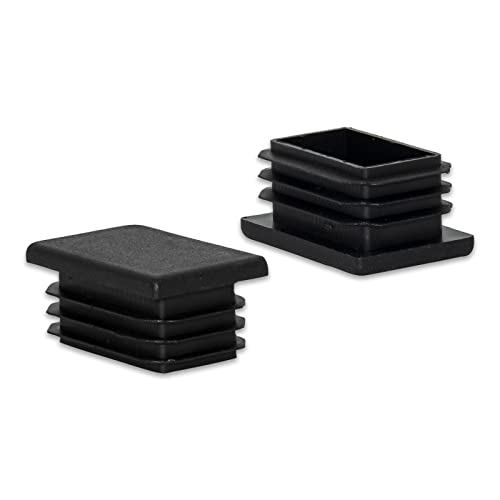 Image of Flyshop Chair Glide Inserts Black 20 x 30 mm 8 Pack | Plastic Plugs, Rectangle Pipe Tubing End Caps, 13 /16 inch x 1-3 /16 inch