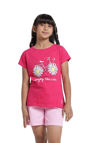Image of Under Fourteen Only Girls Cotton Tops Collection - Round Neck, Crop Top, Full & Half Sleeve, Drop Shoulder, Ruffle Sleeve, Graphic Printed, Embroidered & Slub Knit Styles