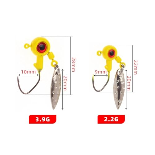 Set de 25 anzuelos jig head con cebos metálicos multicolor miniatura 2