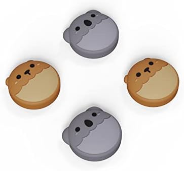 eXtremeRate PlayVital Brown Bear & Koala Cute Switch Thumb Grip Caps, Joystick Caps for Nintendo Switch Lite, Silicone Analog Cover Thumbstick Grips for Switch OLED Joycon
