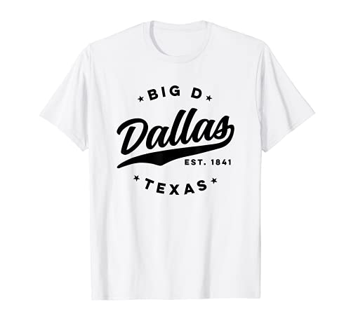 Vintage Dallas Big D Texas, texto negro Camiseta