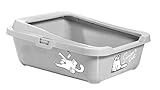 lustige Simon's Cat Cartoons Karlie Simon\'s Cat Katzentoilette mit Rand, 43 cm x 32 cm x 13 cm, grau