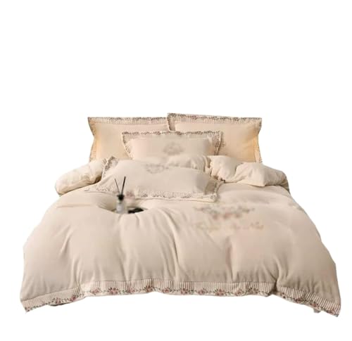 Housse de couette velours brodé TFBHL parure de lit double luxe hivernal