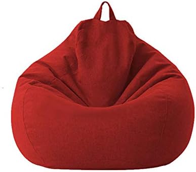 Classic Bean Bag Sofa Chairs Without Filler, Lazy Lounger Bean Bag Storage Chair Cover for Adults and Kids Indoor Outdoor for Home Garden Lounge Living Room (Red)