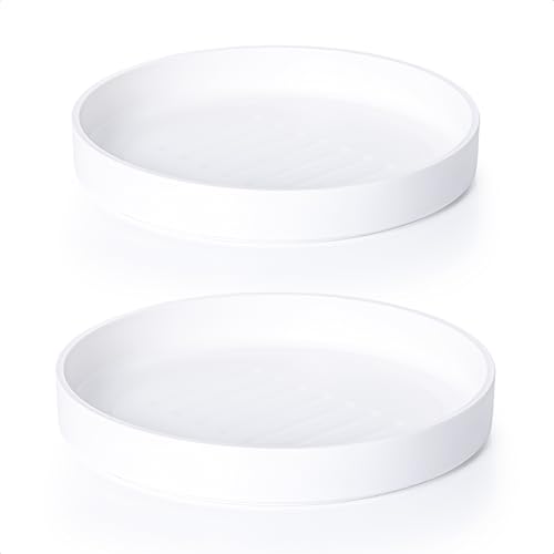 Phoenix Vine 2-Pack 10" Heavy-Duty Plastic Plant Saucer, White, 21-A-10-2