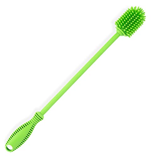 Silicone Bottle Cleaning Brush with Long Handle, BPA Free 12.5" Water Bottle Cleaner
