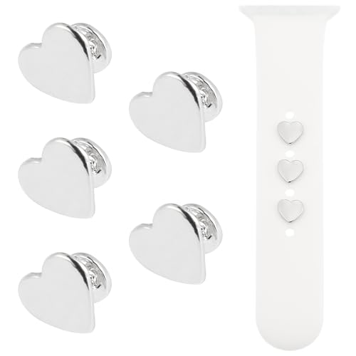 Unomor 5Pcs Watch Band Charms Heart Charms Decorative Ring Loops Charms Smart Watch Band Accessories Compatible for Watch Band 38mm