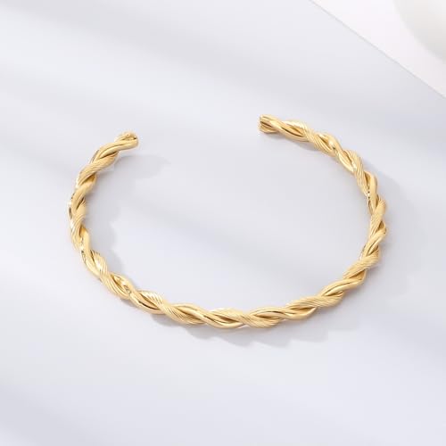 Pulsera abierta torcida ajustable 58mm acero inoxidable miniatura 3