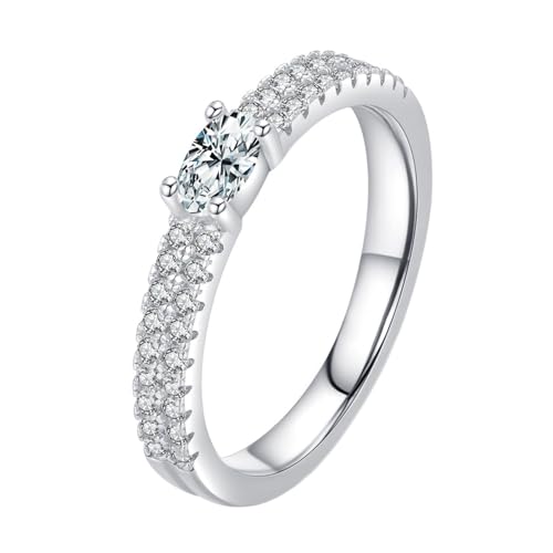 Rings for Wedding and Engagement, White Gold Unique Elegant Gold Promise Rings for Her 9K/14K