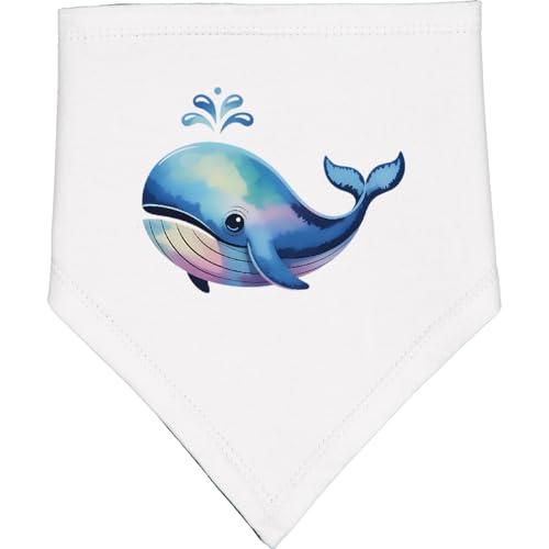 inktastic Cute Whale Watercolor Baby Bandana Bib