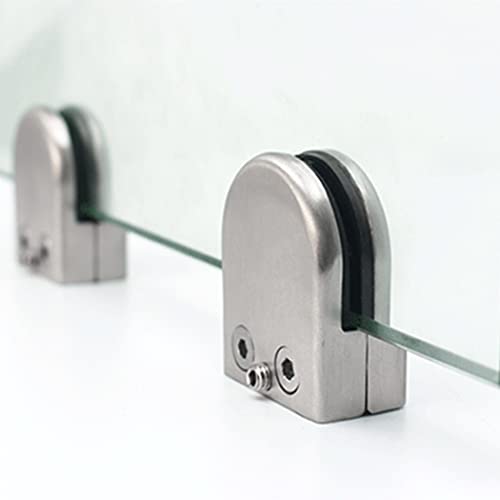 Edelstahl 304 Glasbefestigungsklammer - Bohrungsfreie Fischmaul-Klemme für Treppengeländer, Unsichtbare Halterung für Glaspaneele (4er Set) (XL: 15-20MM)