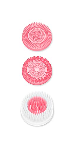 Lumineo pack de 3 embouts (3 têtes de brosse) Tête de brosse de rechange, têtes de rechange pour la brosse électrique nettoyante visage, pour peaux normales et mixtes (rose) Cover