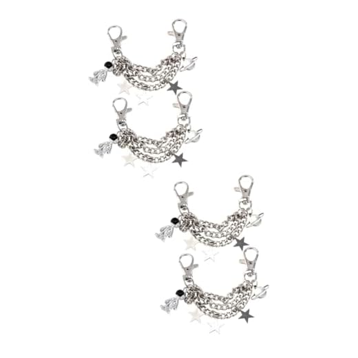 VALICLUD 2 Pares corrente de sapato estrela cadarços para tênis tornozeleiras de prata decoração patins cadeias de pingente de robô correntes de sapatos multicamadas chique