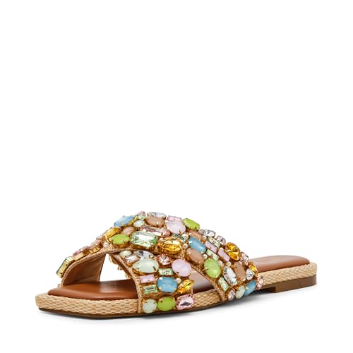 Steve Madden Women's Levity Slide Sandal, Multi, 8.5