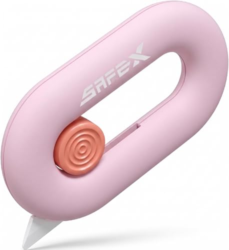 Image of Box Cutter Retractable, Box Opener, Ceramic Box Cutter, Built-In Magnetic, Mini Box Cutter, Safety Box Cutter, Cute Box Cutter, Small Box Cutter For Women, Package Opener, Box Opener Tool (PINK)
