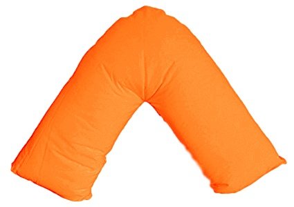 Maria Luxury Bedding & Linen V shaped Orthopaedic Nursing Pillowcase, Orange, V-Pillow One Size
