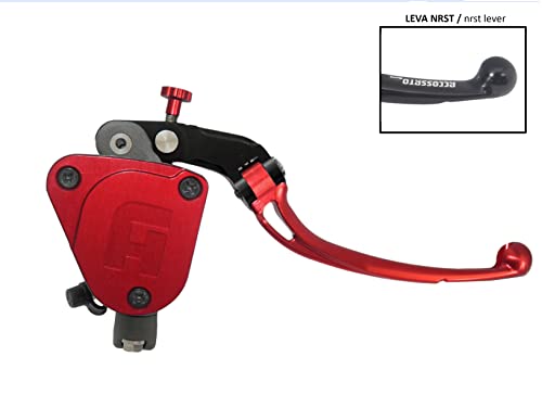 Pompa Freno Forgiata 19X18 Con Vaschetta Integrata Leva Snodata Lunga rosso Pomello+Leva per BMW S 1000 RR dal 2009 al 2022 CC 1000