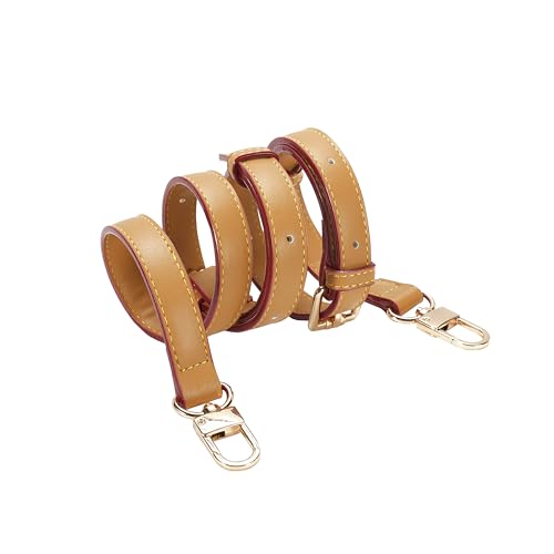 Adjustable Vachetta Leather Replacement Strap 2 Widths 0.59/0.70in 35.04-48.43in Length Fits Diane Pochette Saumur Boulogne Crossbody Single-Shoulder HOBO Handbags (0.59in W x 35.04-48.43in L)
