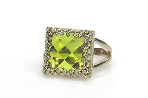 Bague Anémone Péridot en Argent pour Fiançailles et Mode Féminine