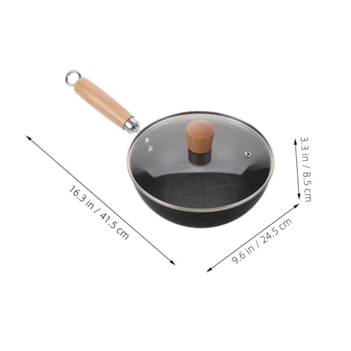Wok tradicional de hierro fundido con tapa antiadherente miniatura 2