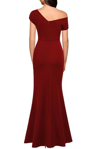 Image of WOOSEA Women's Elegant Sleeveless Off Shoulder Sexy Split Bodycon Long Formal Party Evening Dress