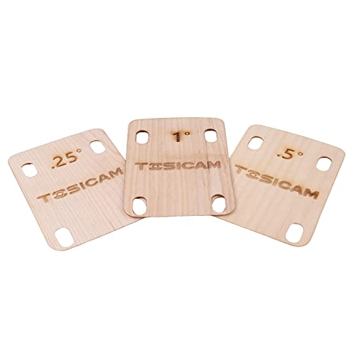 3pcs guitar neck shims shim made of canada solid maple wooden for bolt-on neck bolts shaped 025 05 1 degree 025 05 1 degree