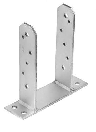 Heavy Duty Galvanised Bolt Down U Post Support Base for 100mm or 4