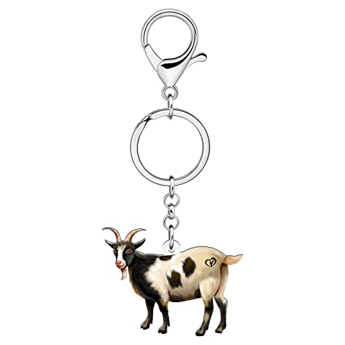 WEVENI Cute Goat Gifts Acrylic Goats Keychain Farm Animals Keyring Sheep Charms Car Key Accessories For Women4