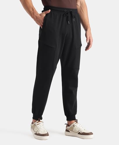 Image of Jockey AM72 Men Super Combed Cotton Rich Regular Fit Jogger with Zipper Pockets