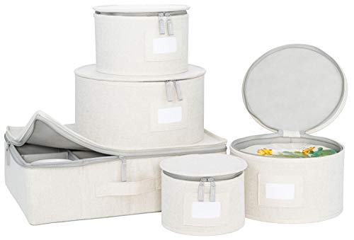 China Storage Set, Hard Shell and Stackable, for Dinnerware Storage and Transport, Protects