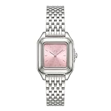 MARLION JEWELS Relojes de Mujer. Reloj analógico Cuadrado para Mujer con diseño Elegante y Moderno. Reloj de Mujer Original con maquinaria de Cuarzo Reloj Pulsera Mujer (Plateado - Rosa)