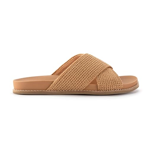 Image of The Sak Penelope Slide Sandal - Women's Flat Fashion Slides with Soft Cushion Sole -Hand Crochet Slip On Sandals For Everyday