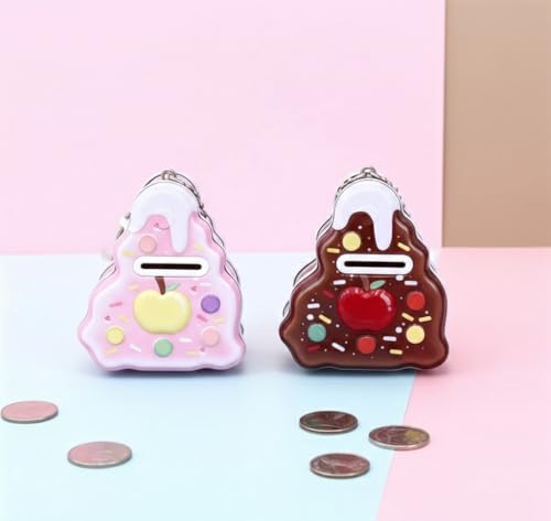 Image of Sajani Cute Cartoon Creative Portable Piggy Bank, Money Saving Box with Combination Lock, Mini Coin Bank Gifts for Boys and Girls, Best Return Gifts for Kids (Pack of 1) (Cake - Brown)