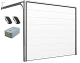 DoorHan Porta da garage sezionale con operatore e trasmettitore manuale | Per l'auto montaggio | Dimensioni selezionabili | 5 Colori (2375 x 2030, RAL 9010 Bianco)