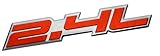 ERPART 2.4L Liter Embossed RED on Highly Polished Silver Real Aluminum Auto Emblem Badge Nameplate Compatible with Honda Toyota Kia Mitsubishi Hyundai Nissan Porsche Volvo