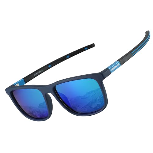 ZENOTTIC Square Polarized Sunglasses for Men - Lightweight TR90 Frame 100% UV Blocking Shades for Driving Fishing Golf Sports Blue