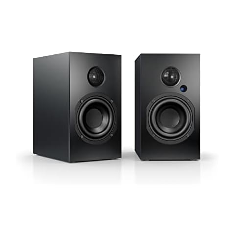 Nubert nuBoxx A-125 pro | Schwarzes Aktivlautsprecherpaar | 2 Stück Kompaktlautsprecher mit USB-C | PC-Lautsprecher mit Bluetooth aptX HD | Für den Schreibtisch | Aktivboxen mit 2 Wege Technik Cover