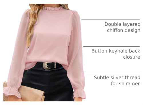 Image of Aifer Womens Blouses Dressy Casual Business Work Shirts Mock Neck Tops