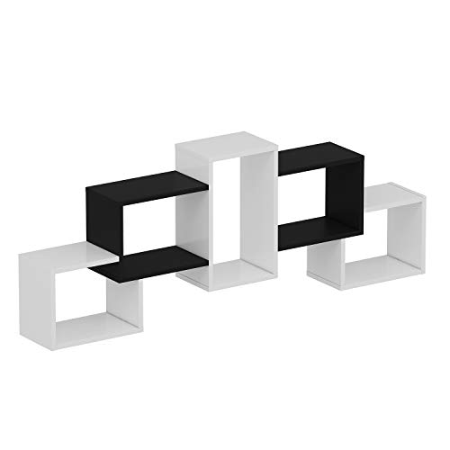 HOMIDEA Étagère manga Murale - Étagères pour salon de style moderne (Blanc/Noir) – Image 5