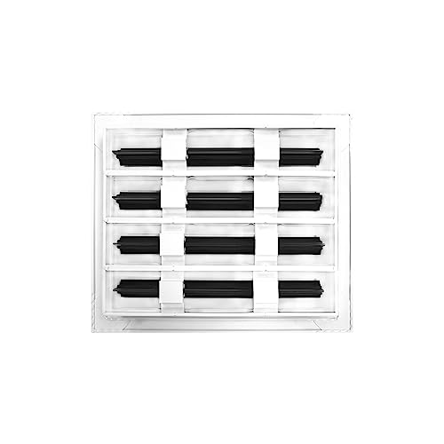 Image of BUILDMART - 10x8 White Modern AC Vent Cover - Decorative Air Vent - Standard Linear Slot Diffuser - Register Grille for Ceiling, Walls & Floors - Texas Buildmart