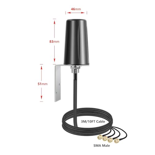 Image of 4x4 MIMO Omnidirectional Low Profile Wide-Band 4G LTE 5G External Antenna for Boosts Performance of 4G /5G Routers Gateways Hotspot Verizon AT&T T-Mobile RV Home Internet, Slinkdsco