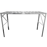 Greenhouse Staging Shelving Aluminium With Steel Legs Free Standing 1 2 Or 3 Tier Green Or Silver (Silver - 1 Tier Staging Bench)