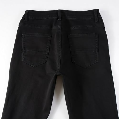 Men's Black Ripped Skinny Jeans Destroyed Stretch Denim Pants Trousers4