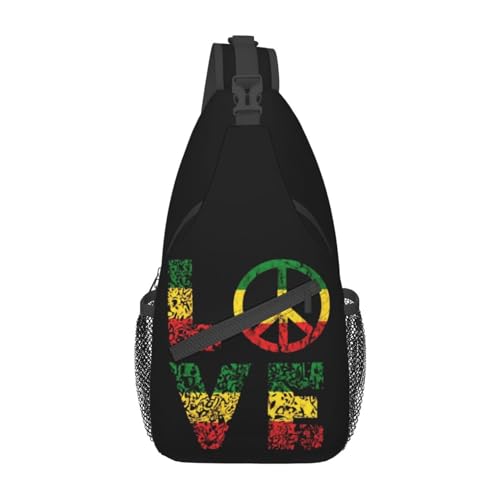 Bolso cruzado ajustable para pecho en poliéster negro