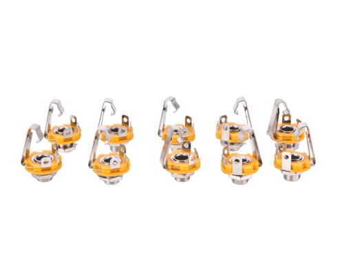 10�Z�b�g �I�[�v���W���b�N ���m�����t�H�� �M�^�[ �x�[�X �G�t�F�N�^�[ �A���v �X�s�[�J�[�ȂǑΉ� �j�b�P�����b�L6.35 mm 1/4�C���`�n�ڃ��m����TS�p�l���V���[�V�}�E���g�W���b�N �I�[�f�B�I���X�R�l�N�^ �V���O���\�P�b�g 1/4���i6.35